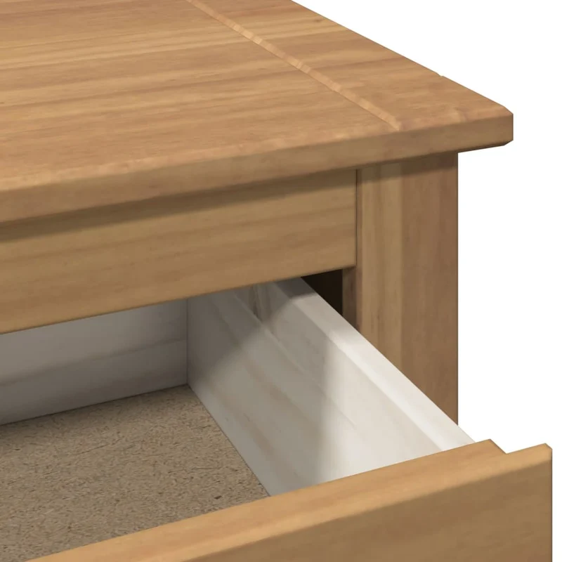 Schuhschrank aus Kiefernholz, mit 3 Fächern und Schublade