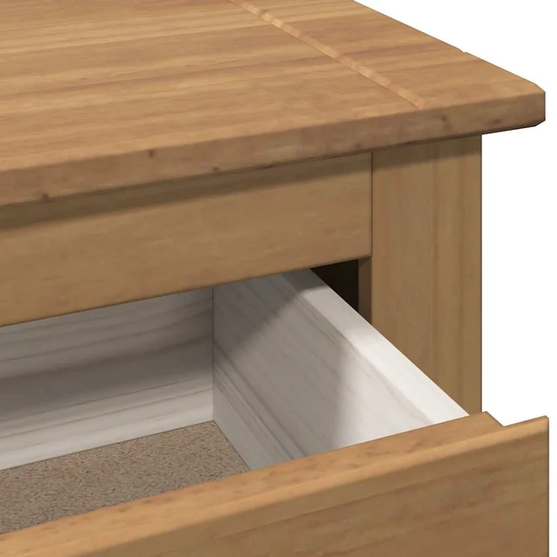 Schuhschrank aus Kiefernholz, mit 3 Fächern und Schublade