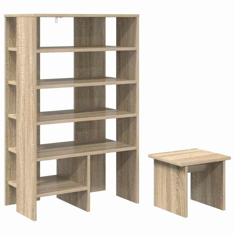 Schuhschrank mit Regal & Hocker, Holzwerkstoff