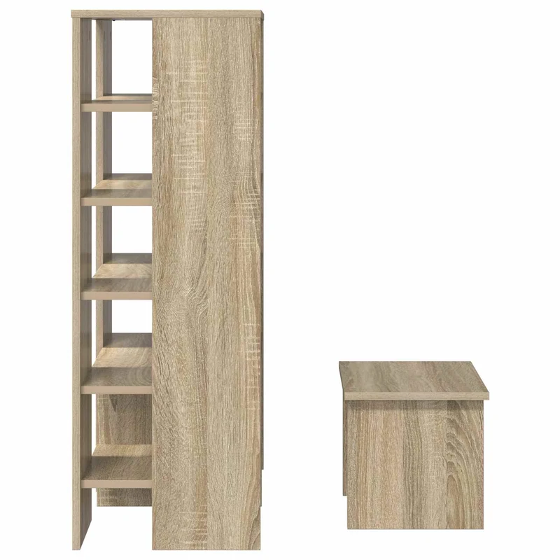 Schuhschrank mit Regal & Hocker, Holzwerkstoff