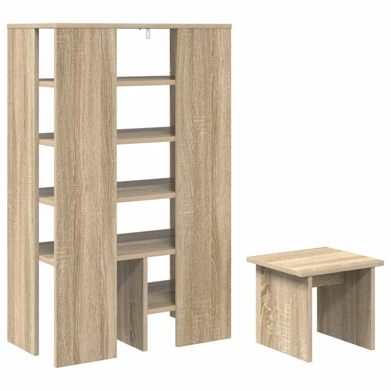 Schuhschrank mit Regal & Hocker, Holzwerkstoff