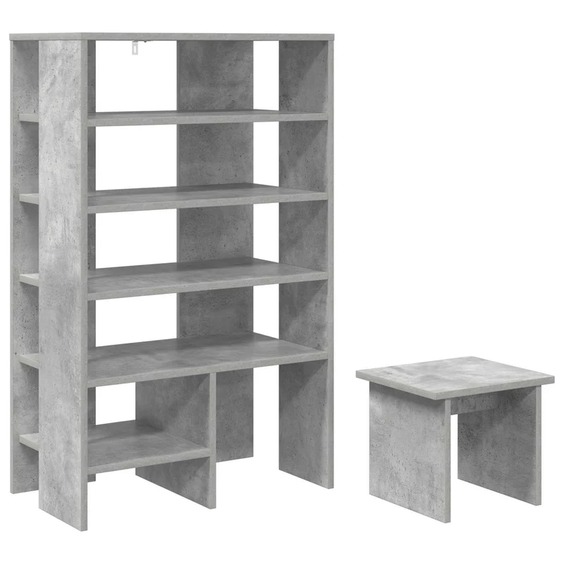 Schuhschrank mit Regal & Hocker, Holzwerkstoff