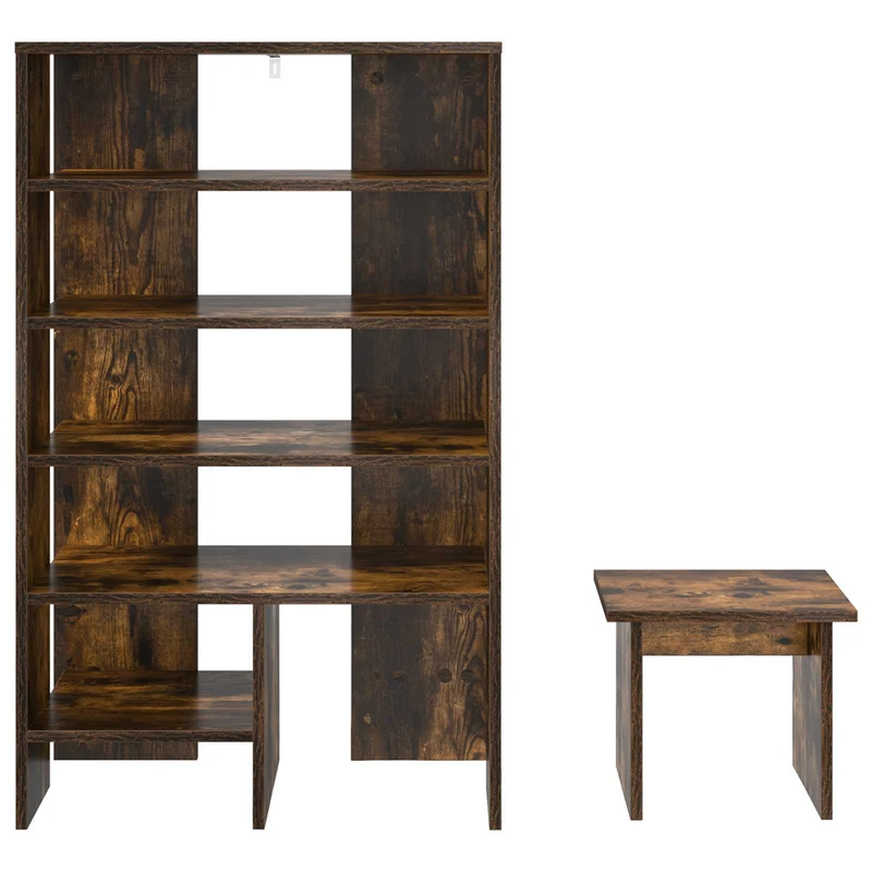 Schuhschrank mit Regal & Hocker, Holzwerkstoff