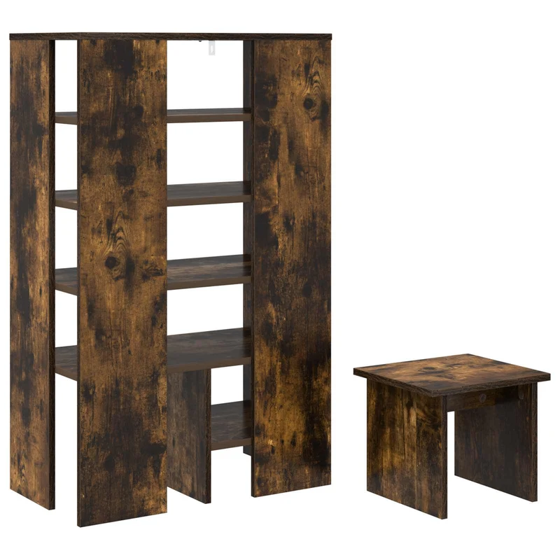 Schuhschrank mit Regal & Hocker, Holzwerkstoff