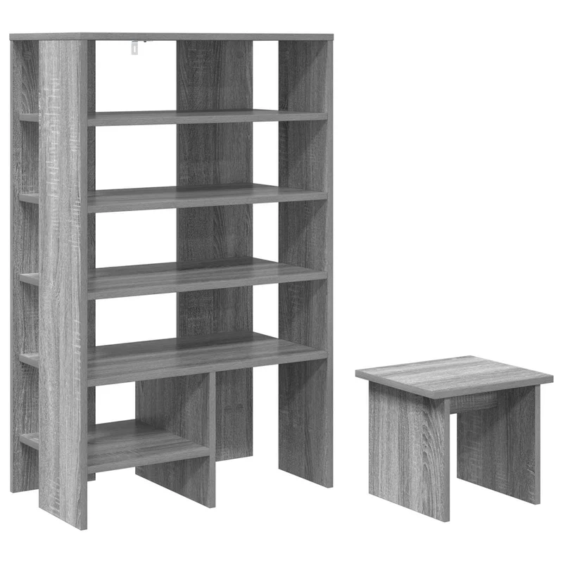 Schuhschrank mit Regal & Hocker, Holzwerkstoff