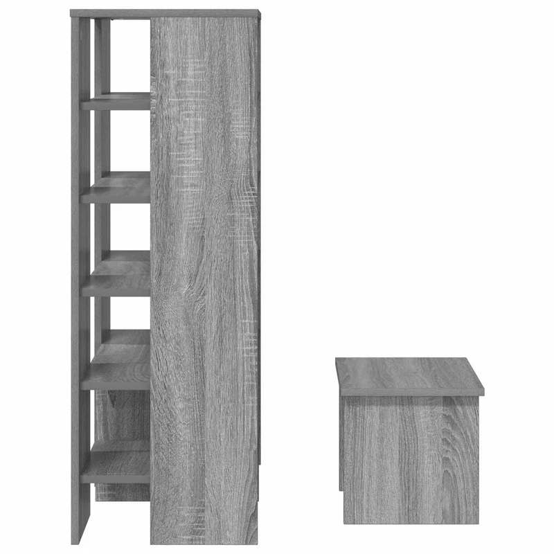 Schuhschrank mit Regal & Hocker, Holzwerkstoff