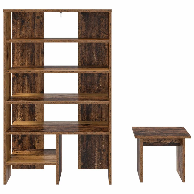 Schuhschrank mit Regal & Hocker, Holzwerkstoff