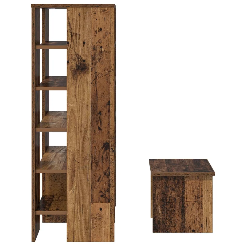 Schuhschrank mit Regal & Hocker, Holzwerkstoff