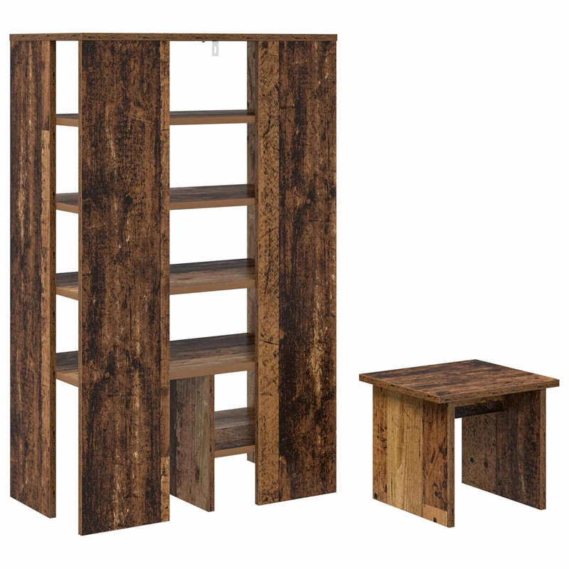 Schuhschrank mit Regal & Hocker, Holzwerkstoff