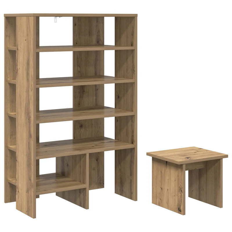 Schuhschrank mit Regal & Hocker, Holzwerkstoff