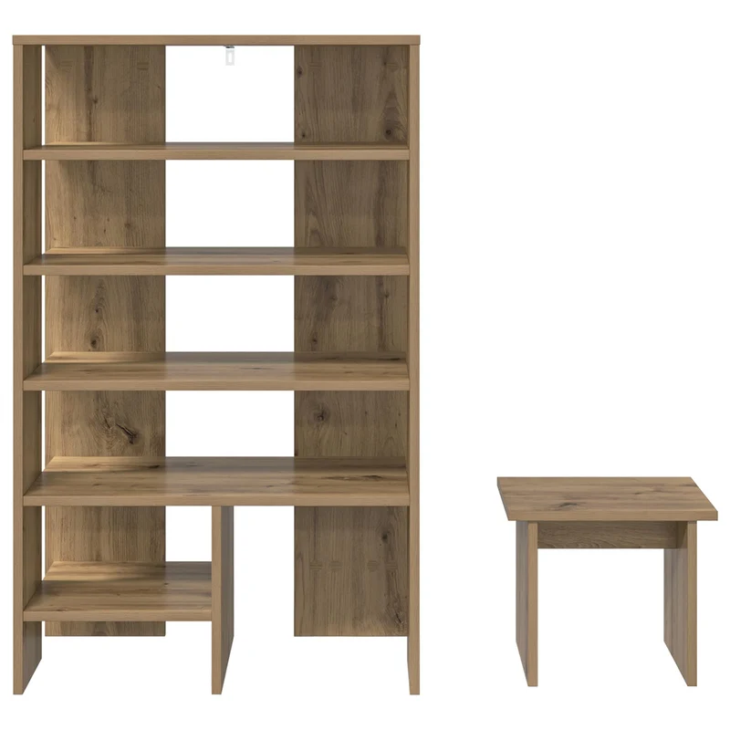 Schuhschrank mit Regal & Hocker, Holzwerkstoff