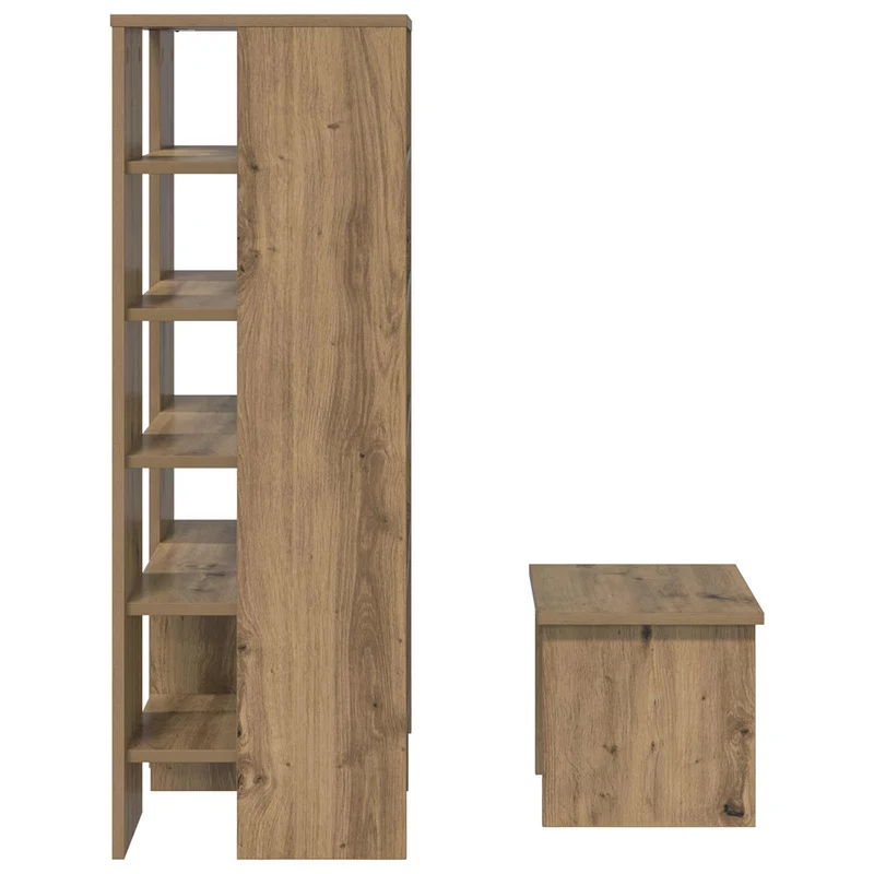Schuhschrank mit Regal & Hocker, Holzwerkstoff
