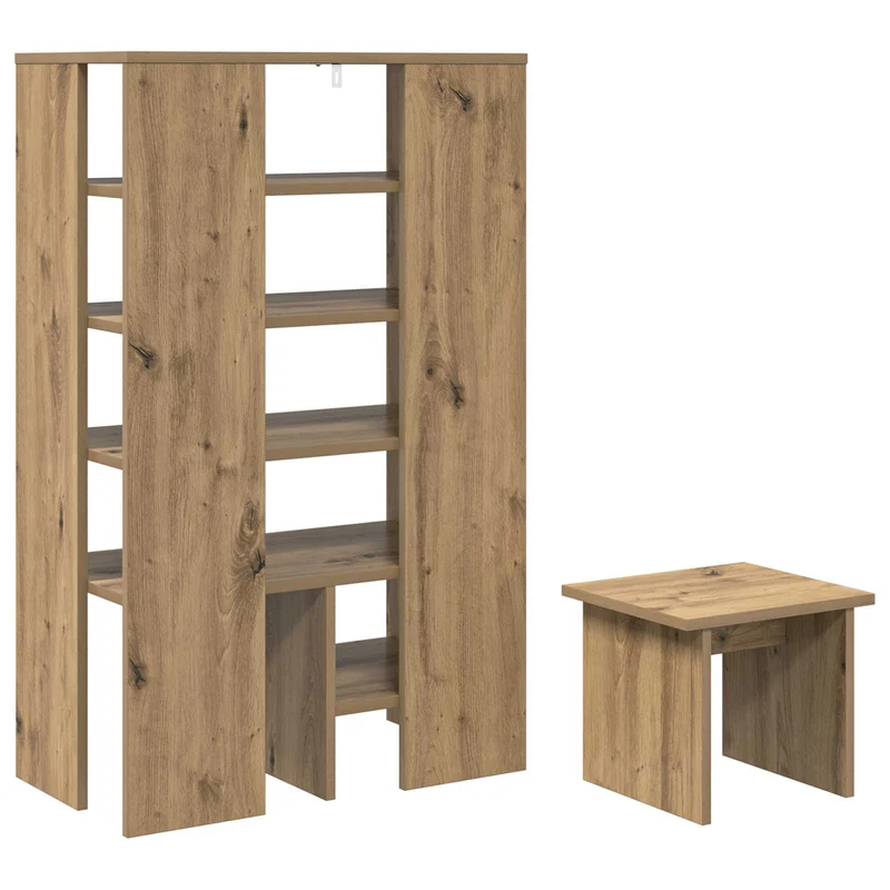 Schuhschrank mit Regal & Hocker, Holzwerkstoff