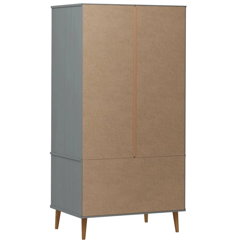 Massivholz Kleiderschrank MOLDE mit UV-Lackierung