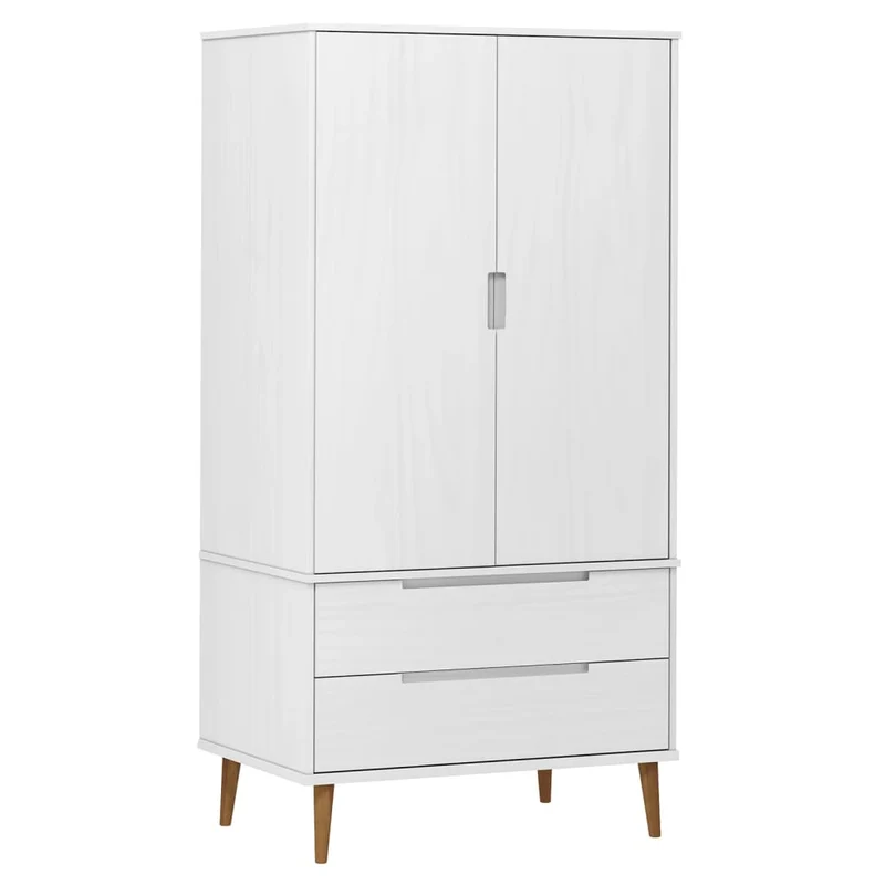 Massivholz Kleiderschrank MOLDE mit UV-Lackierung