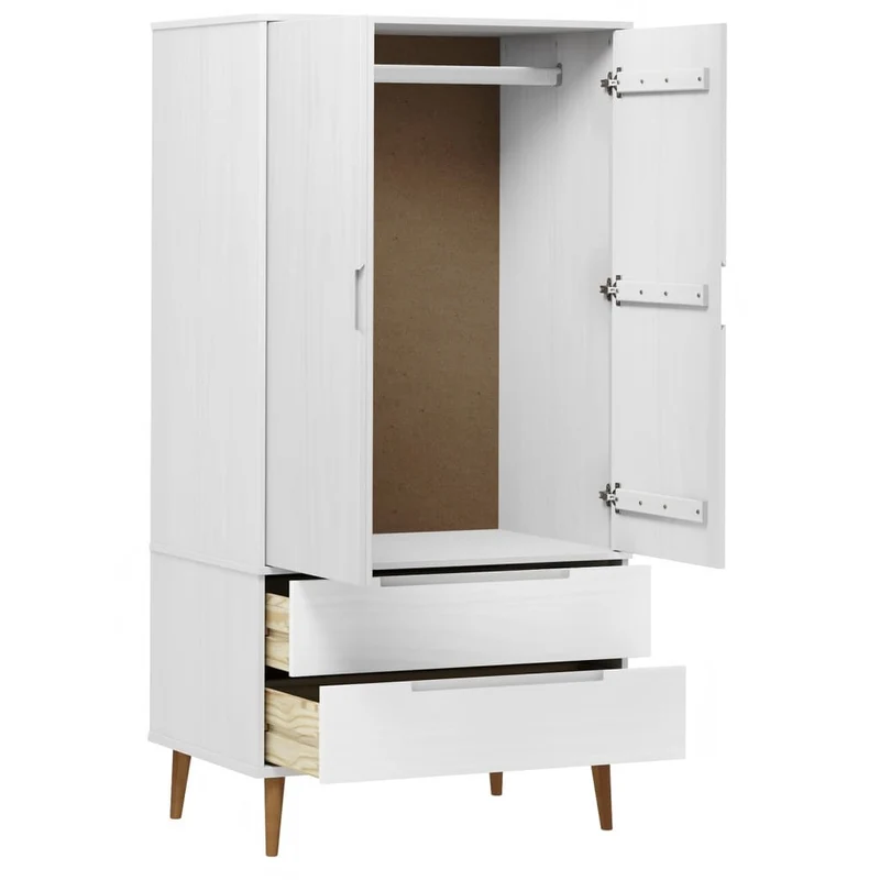 Massivholz Kleiderschrank MOLDE mit UV-Lackierung