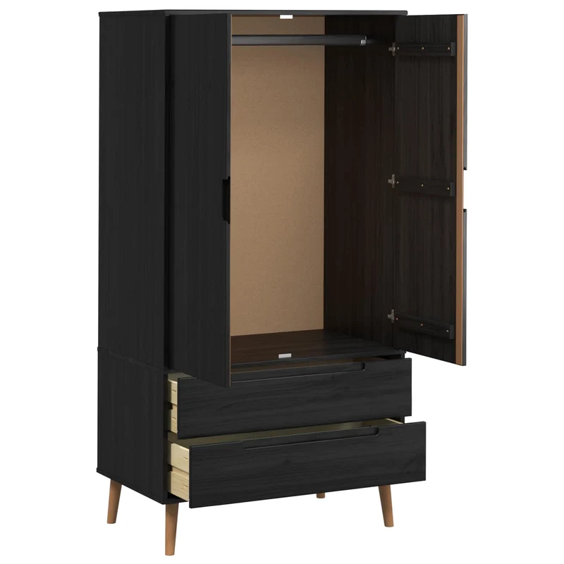 Massivholz Kleiderschrank MOLDE mit UV-Lackierung