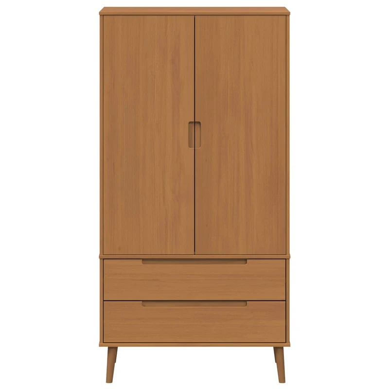 Massivholz Kleiderschrank MOLDE mit UV-Lackierung