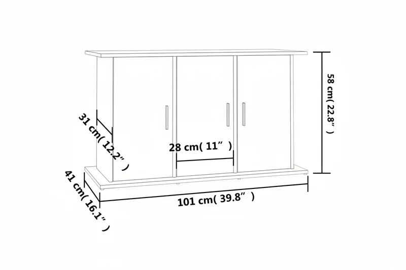 Aquariumschrank aus Holzwerkstoff, 101 x 41 x 58 cm