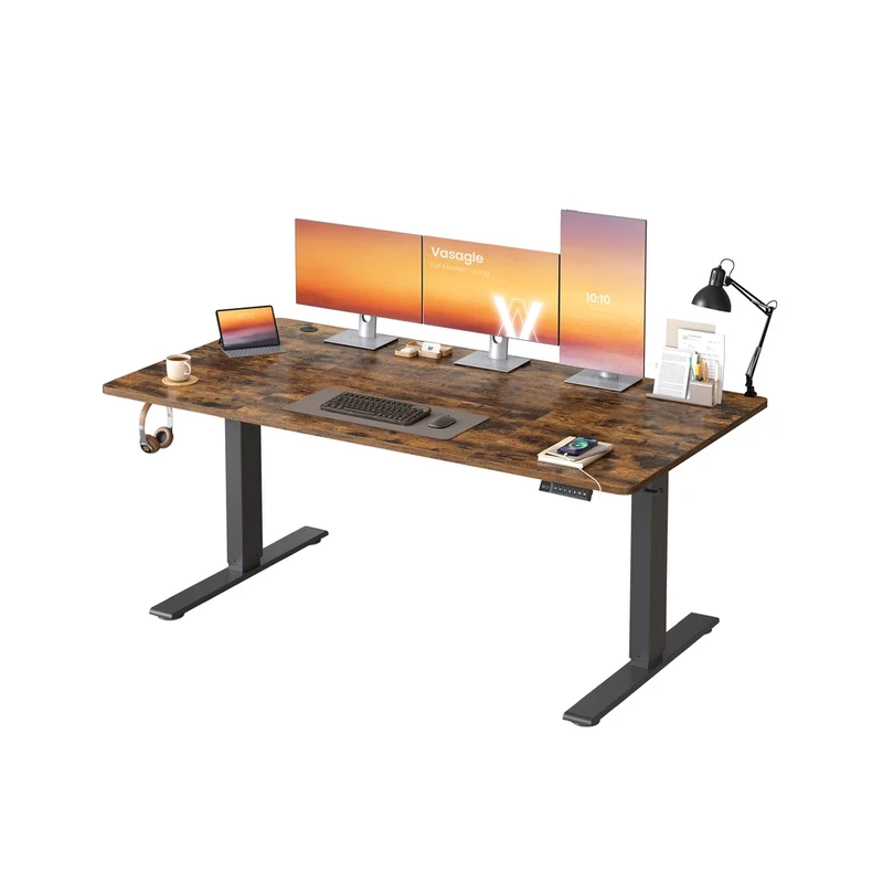 Höhenverstellbarer Schreibtisch mit USB Anschluss und Speicherfunktion