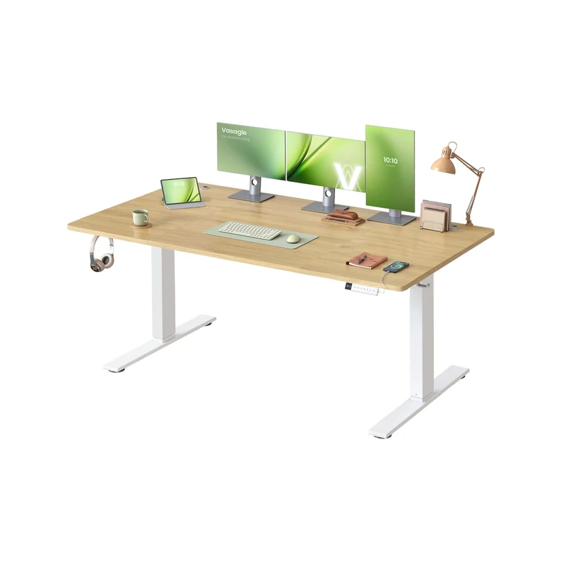 Höhenverstellbarer Schreibtisch mit USB Anschluss und Speicherfunktion