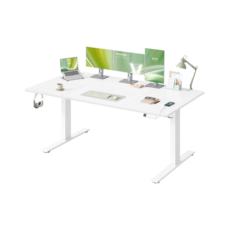 Höhenverstellbarer Schreibtisch mit USB Anschluss und Speicherfunktion