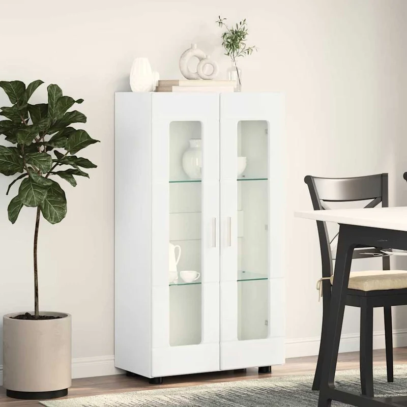 Vitrinenschrank mit Glastüren und 3 Fächern