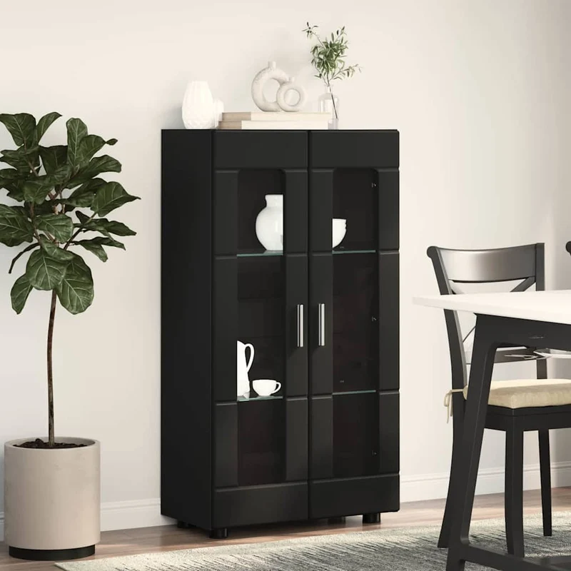 Vitrinenschrank mit Glastüren und 3 Fächern
