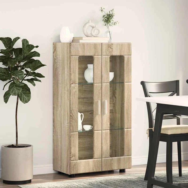 Vitrinenschrank mit Glastüren und 3 Fächern