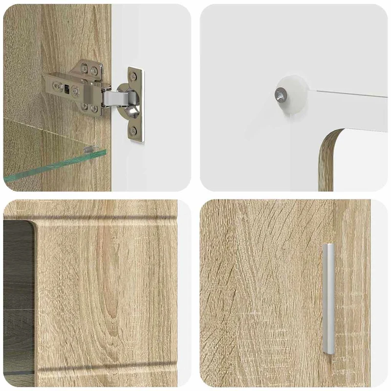 Vitrinenschrank mit Glastüren und 3 Fächern