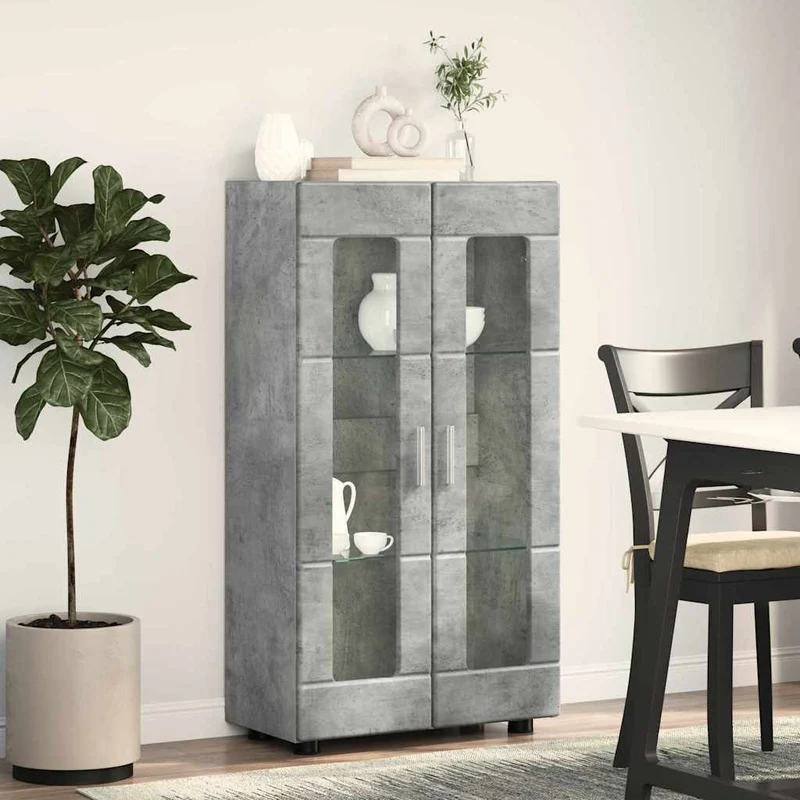 Vitrinenschrank mit Glastüren und 3 Fächern