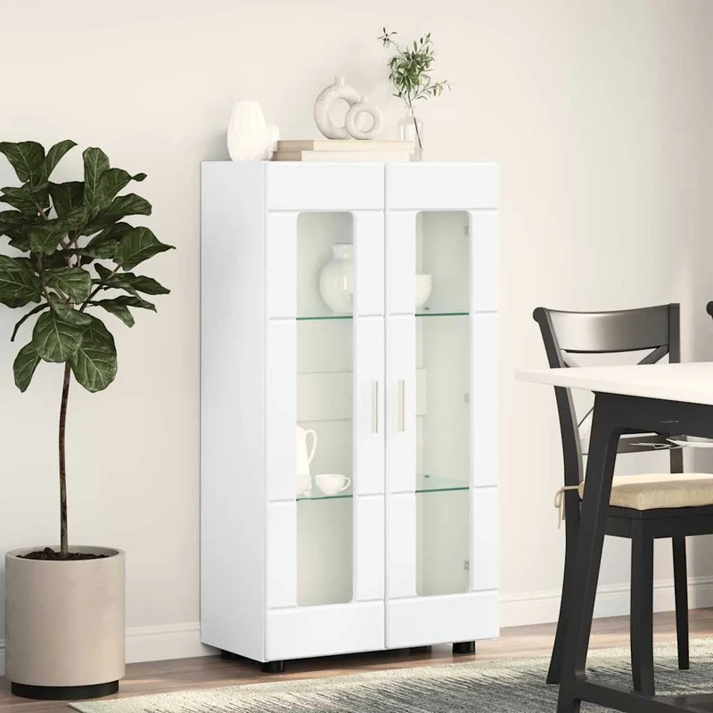 Vitrinenschrank mit Glastüren und 3 Fächern