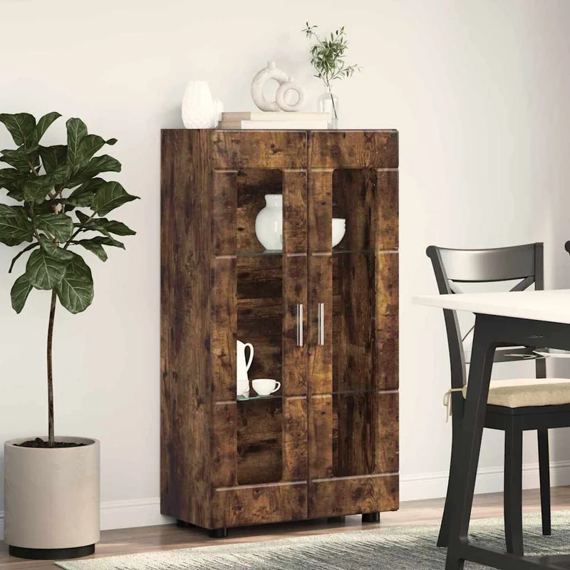 Vitrinenschrank mit Glastüren und 3 Fächern