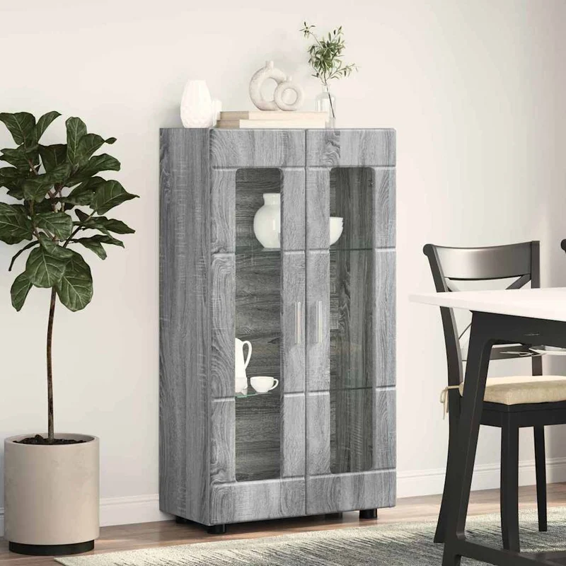 Vitrinenschrank mit Glastüren und 3 Fächern