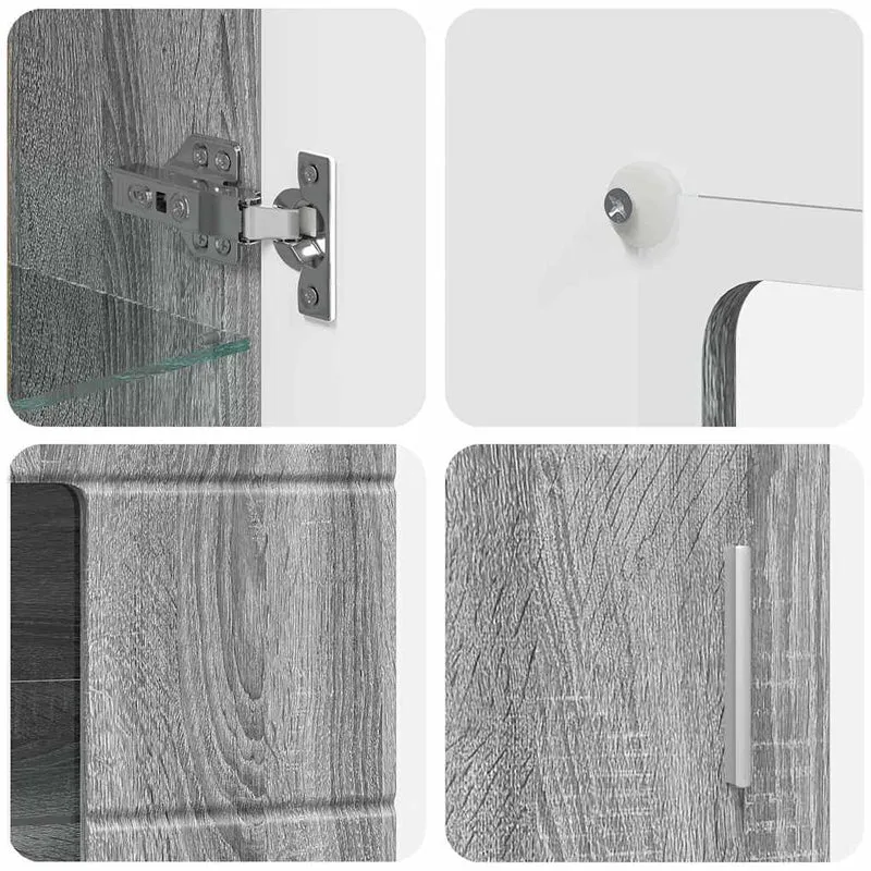 Vitrinenschrank mit Glastüren und 3 Fächern