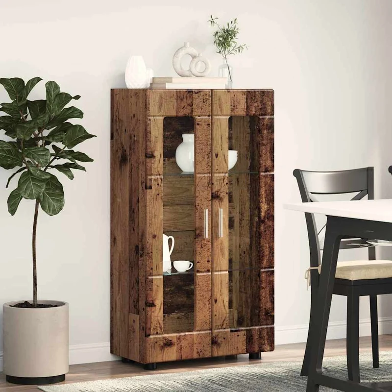 Vitrinenschrank mit Glastüren und 3 Fächern