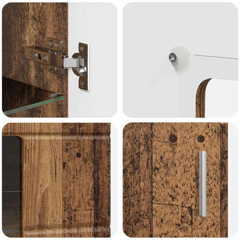 Vitrinenschrank mit Glastüren und 3 Fächern
