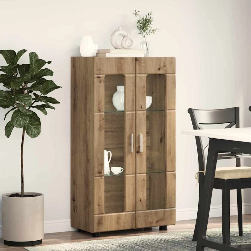 Vitrinenschrank mit Glastüren und 3 Fächern