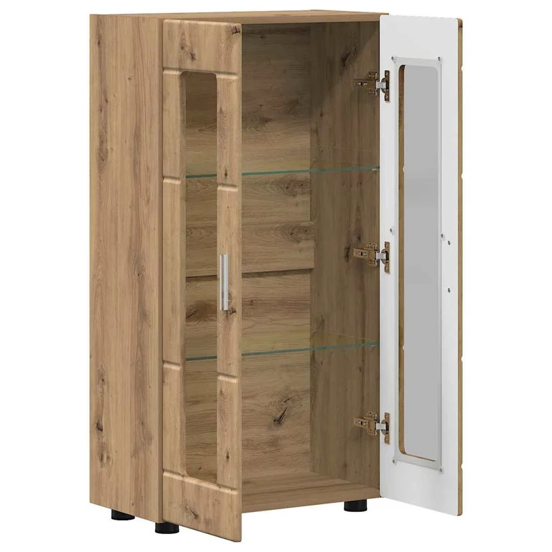 Vitrinenschrank mit Glastüren und 3 Fächern
