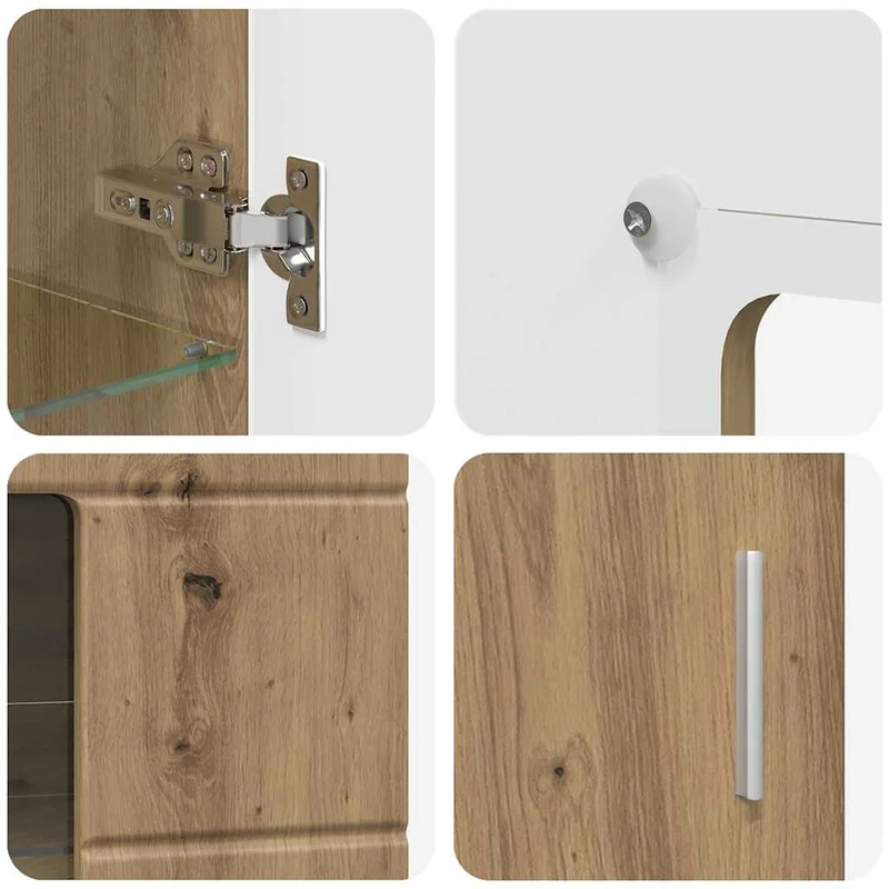 Vitrinenschrank mit Glastüren und 3 Fächern