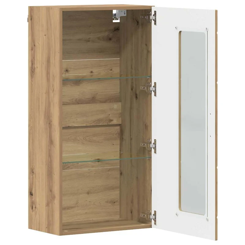 Wandschrank mit Glastür und -böden - 100 cm
