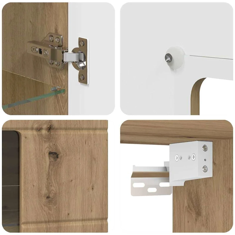 Wandschrank mit Glastür und -böden - 100 cm