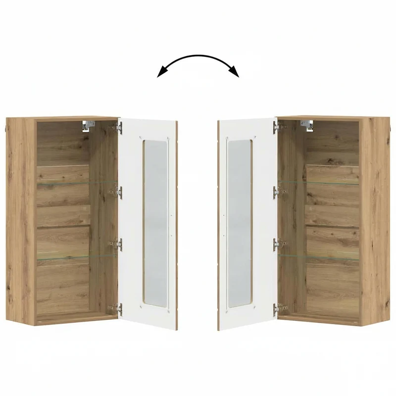 Wandschrank mit Glastür und -böden - 100 cm