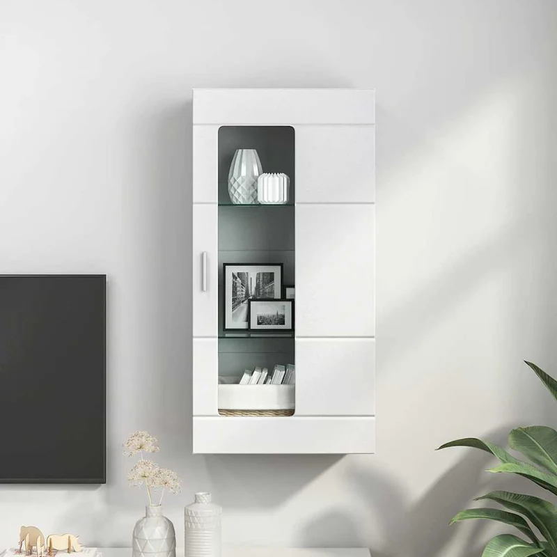 Wandschrank mit Glastür und -böden - 100 cm