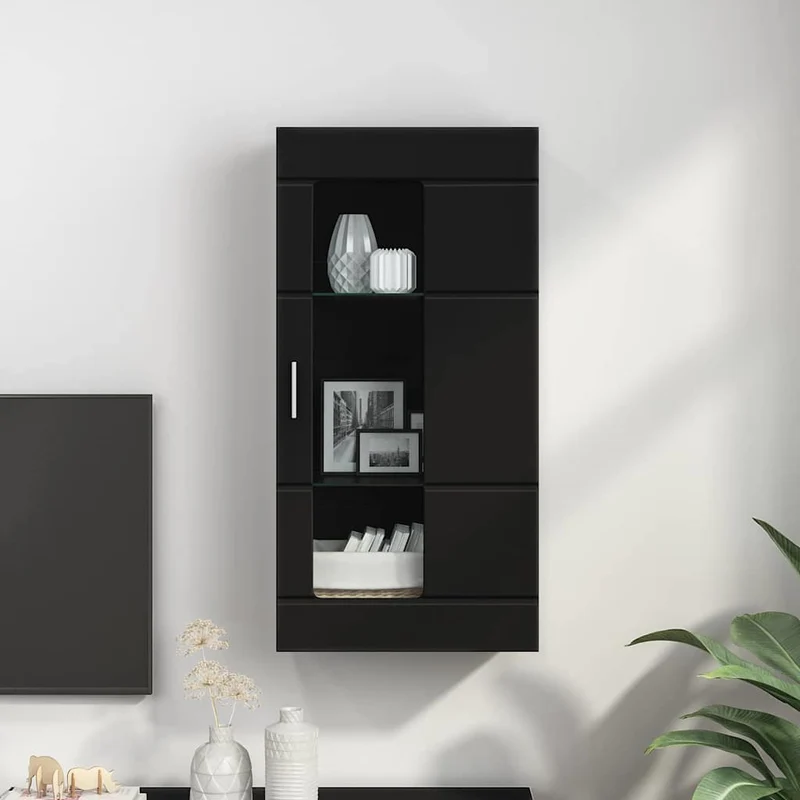 Wandschrank mit Glastür und -böden - 100 cm