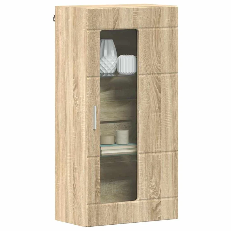 Wandschrank mit Glastür und -böden - 100 cm