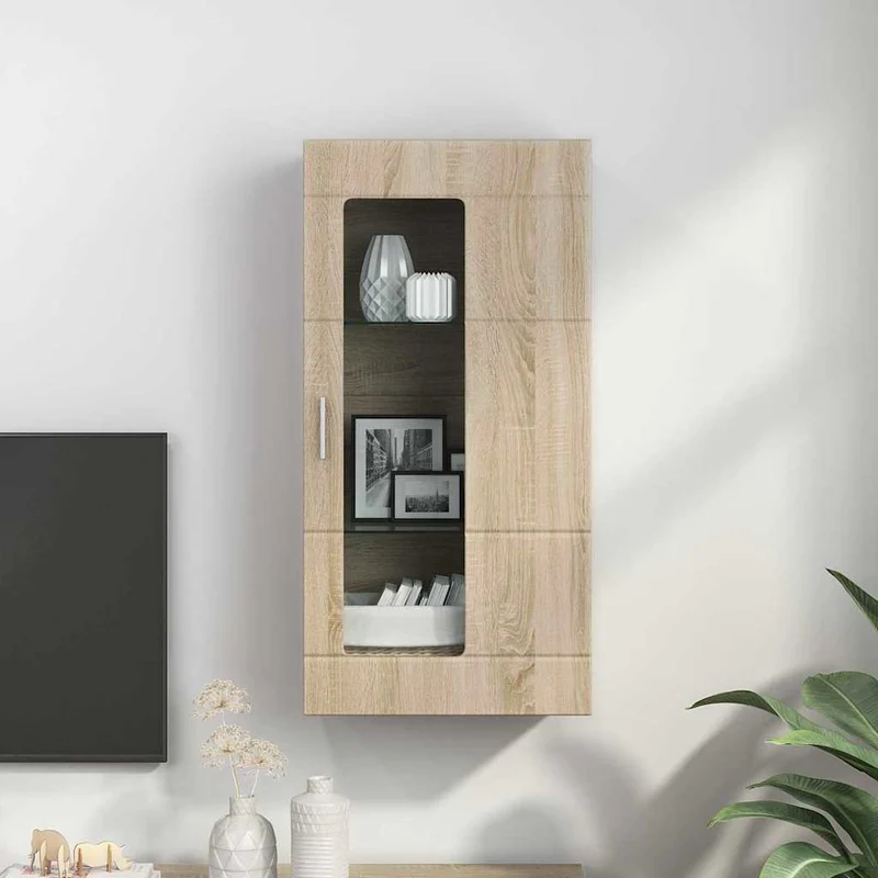 Wandschrank mit Glastür und -böden - 100 cm