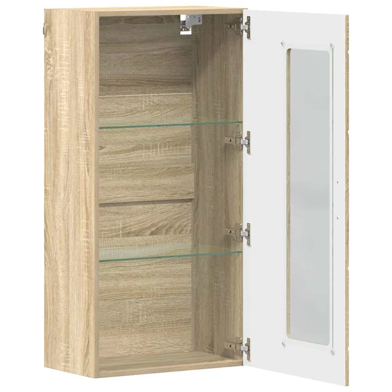 Wandschrank mit Glastür und -böden - 100 cm