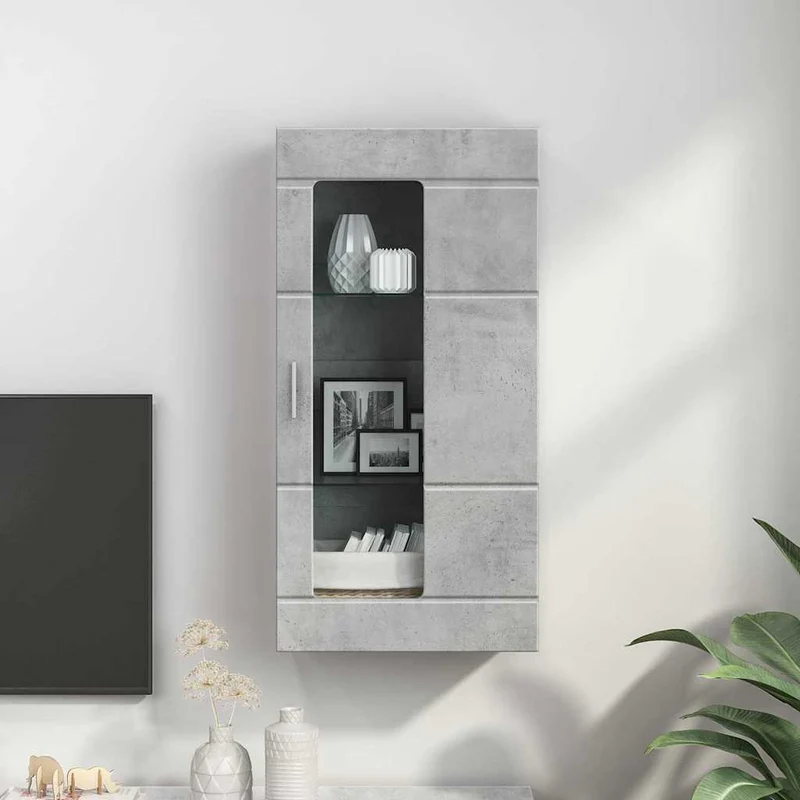 Wandschrank mit Glastür und -böden - 100 cm