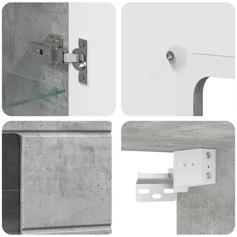 Wandschrank mit Glastür und -böden - 100 cm